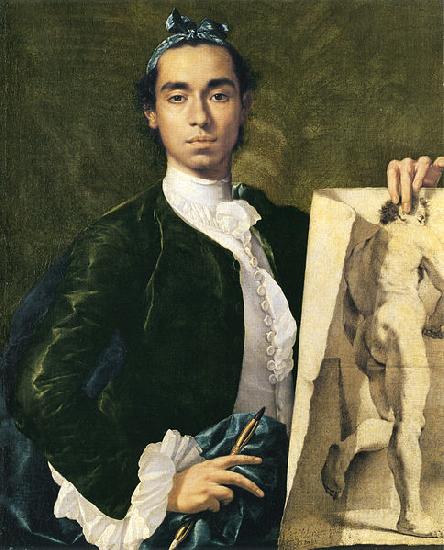 Luis Egidio Melendez portrait Holding an Academic Study oil painting picture